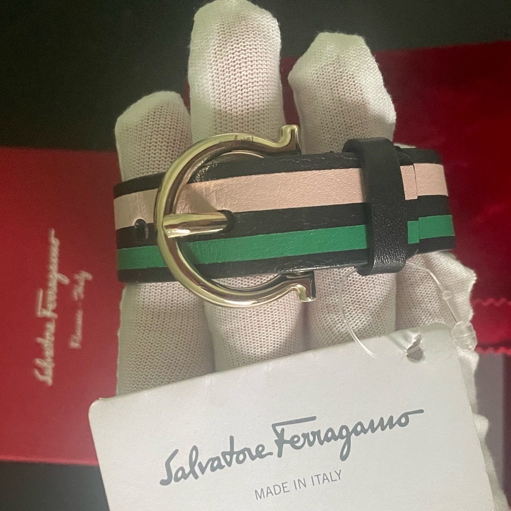Salvatore Ferragamo leather gancini bracelet New